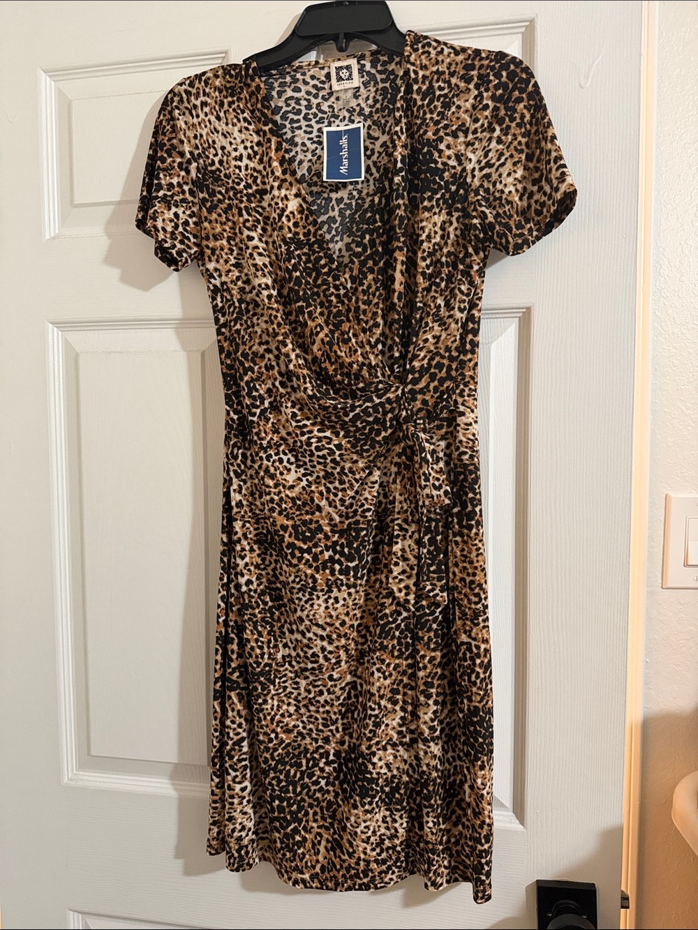 Anne Klein Leopard Wrap Midi Dress